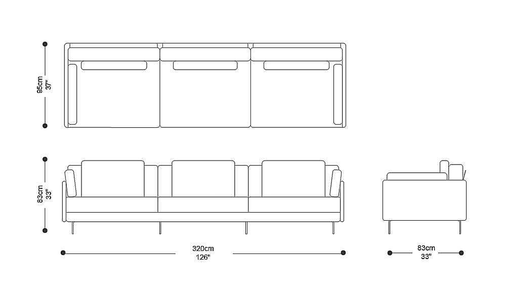 Image of the main dimensions of the product